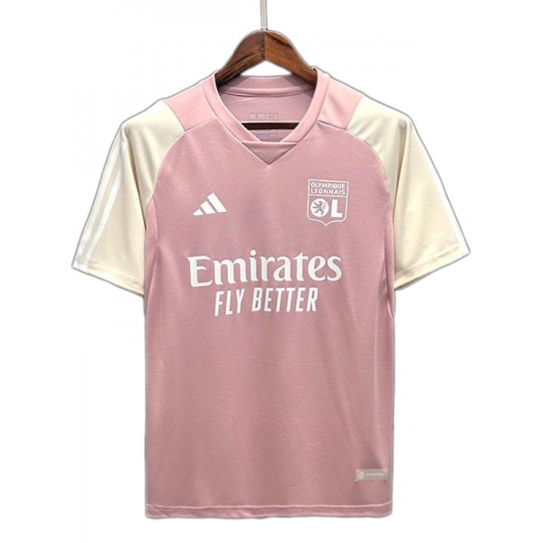Olympique Lyon maillot édition spéciale uniforme de football rose kit de football de vêtements de sport pour hommes hauts chemise de sport 2023-2024
